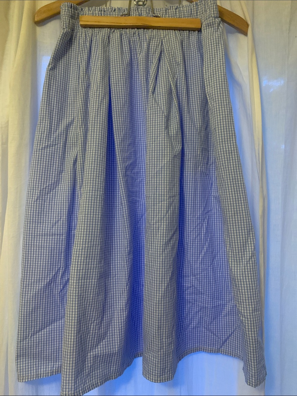 Hunter and Brown Blue Gingham Midi Skirt Country Cottagecore Farmhouse Cowgirl